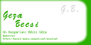 geza becsi business card