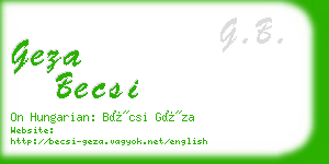 geza becsi business card